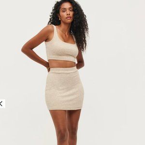 Reformation Ribbed Knit Mini Skirt Two Piece Set